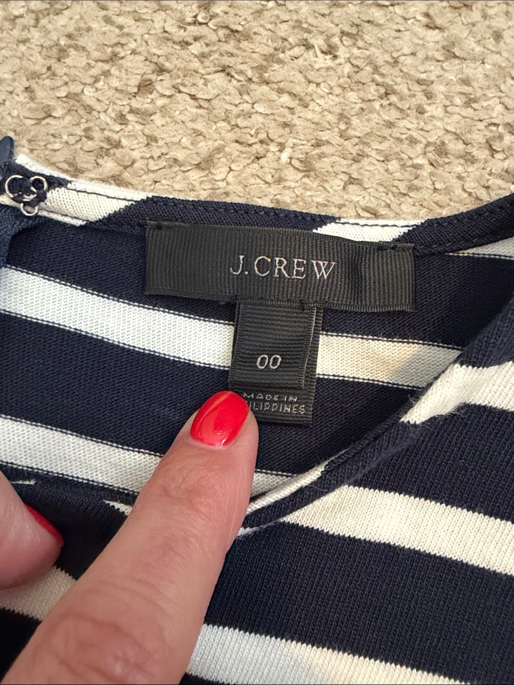 J. Crew Striped Midi Dress, 00 - Picture 4 of 14